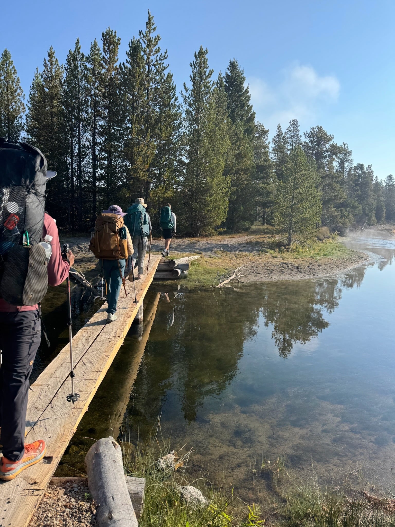 Hiking through the trail