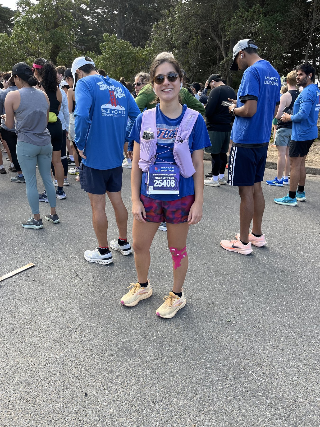*At the start line in Golden Gate Park, KT tape and all*